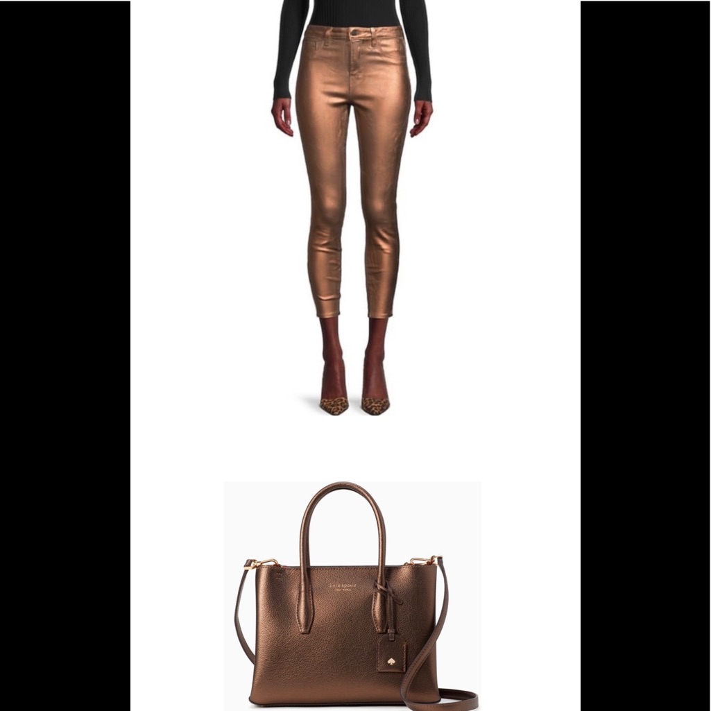 L’agence Metallic High Rise Skinny Ankle Jeans & Kate Spade Top Handle Satchel